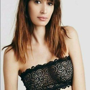 Lace Seamless Bandeau Bra Black - Size XS/S